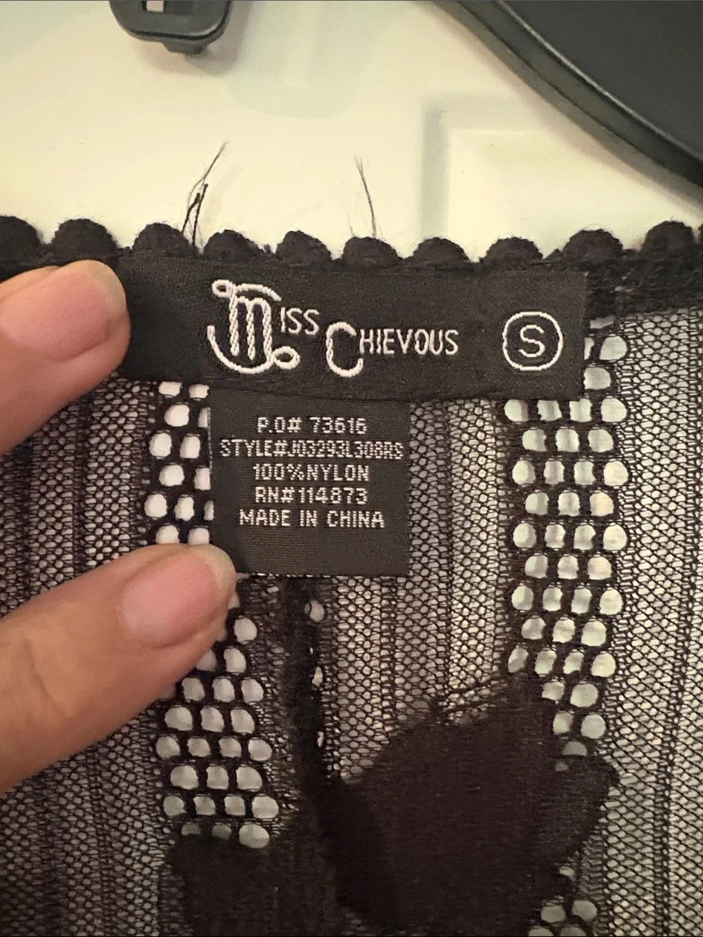 Miss Chievous Sheer Black Lace Cardigan with Floral Embroidery
